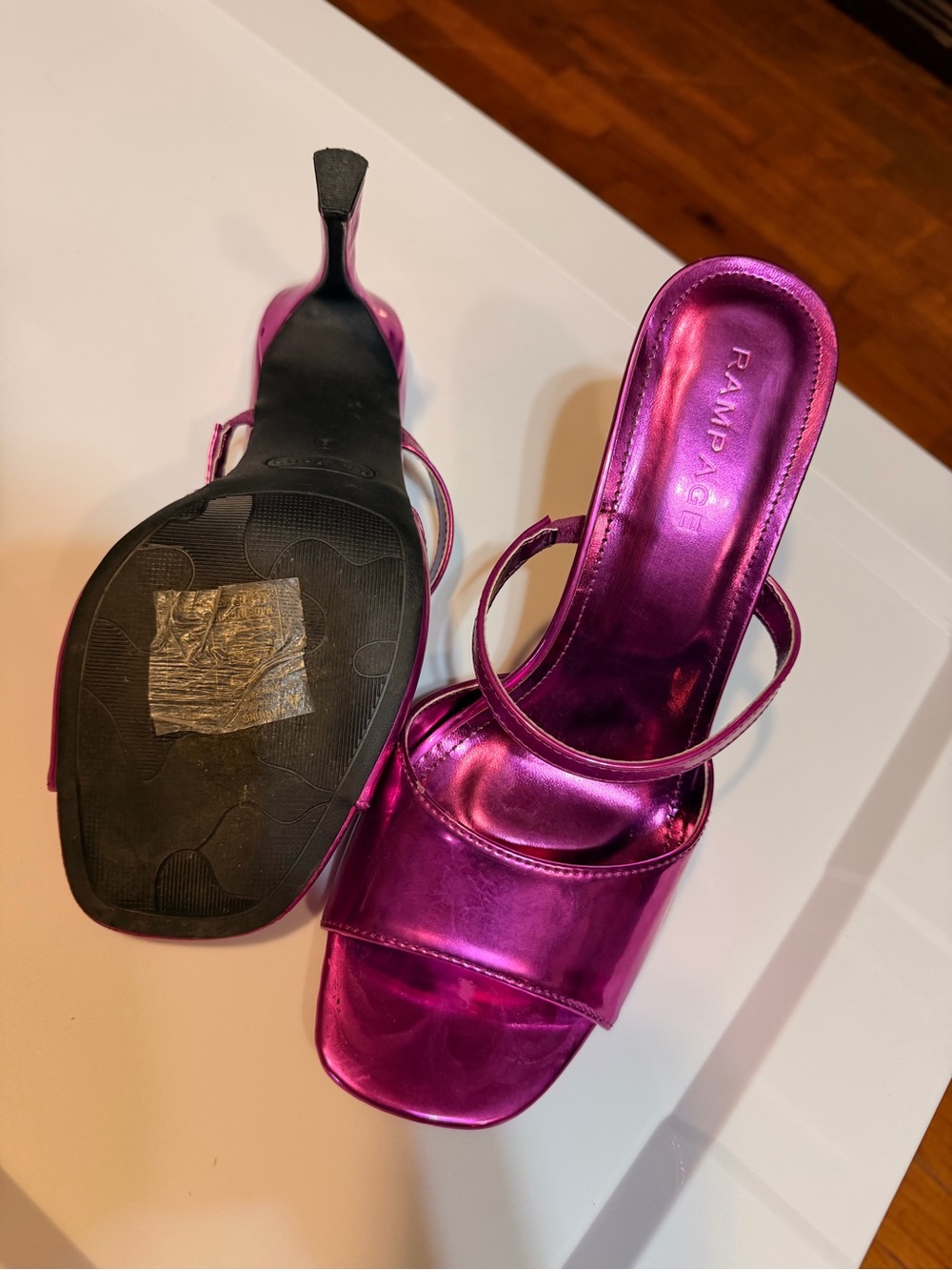 Rampage Metallic Fuchsia Slide Mules
